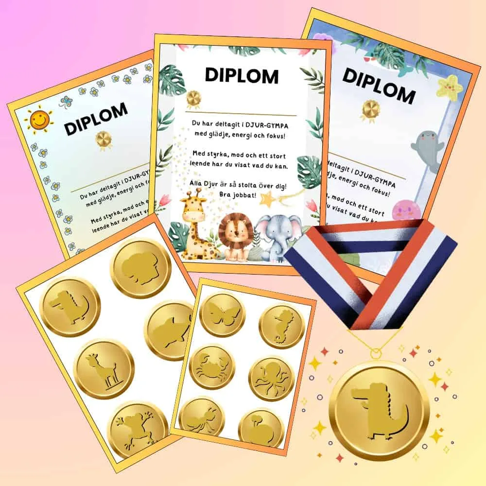 DJUR-GYMPA erbjuder gratis diplom och medaljer till barn-gymnastik DJUR-GYMPA erbjuder gratis diplom och medaljer till barn-gymnastik