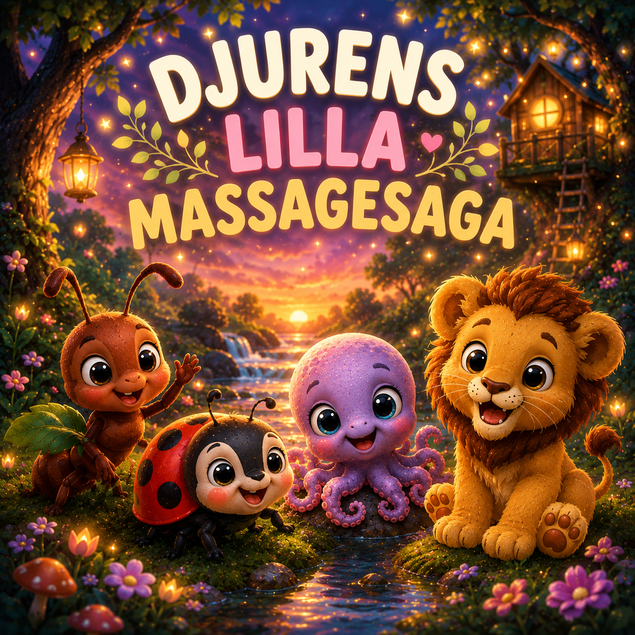 Avslappning - Djurens Lugna Stund 1 Omslag till Djurens lilla massagesaga (1,5 min)