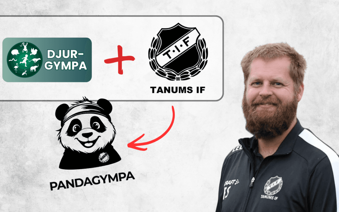 Erik Sörvik från Tanums IF tillsammans med DJUR-GYMPA och Pandagympa