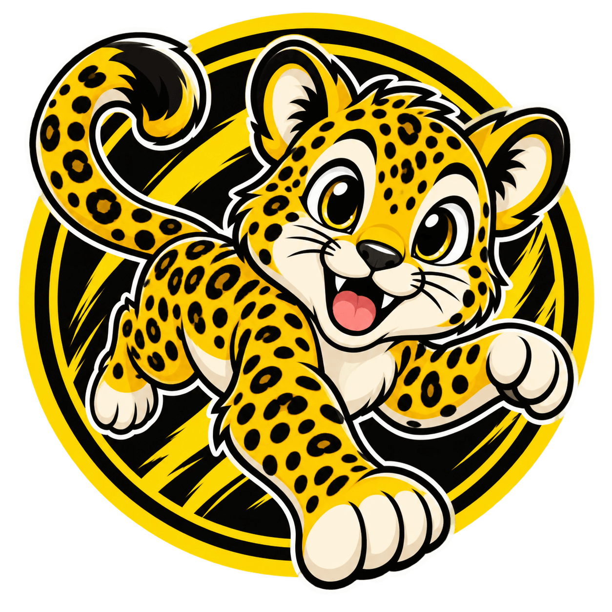 leopard-logga skapad med DJUR-GYMPAS logoprompt