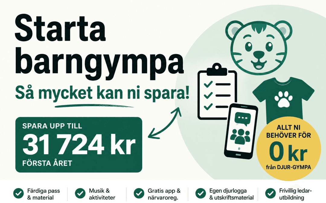 Starta barngympa – så mycket kan ni spara med DJUR-GYMPA