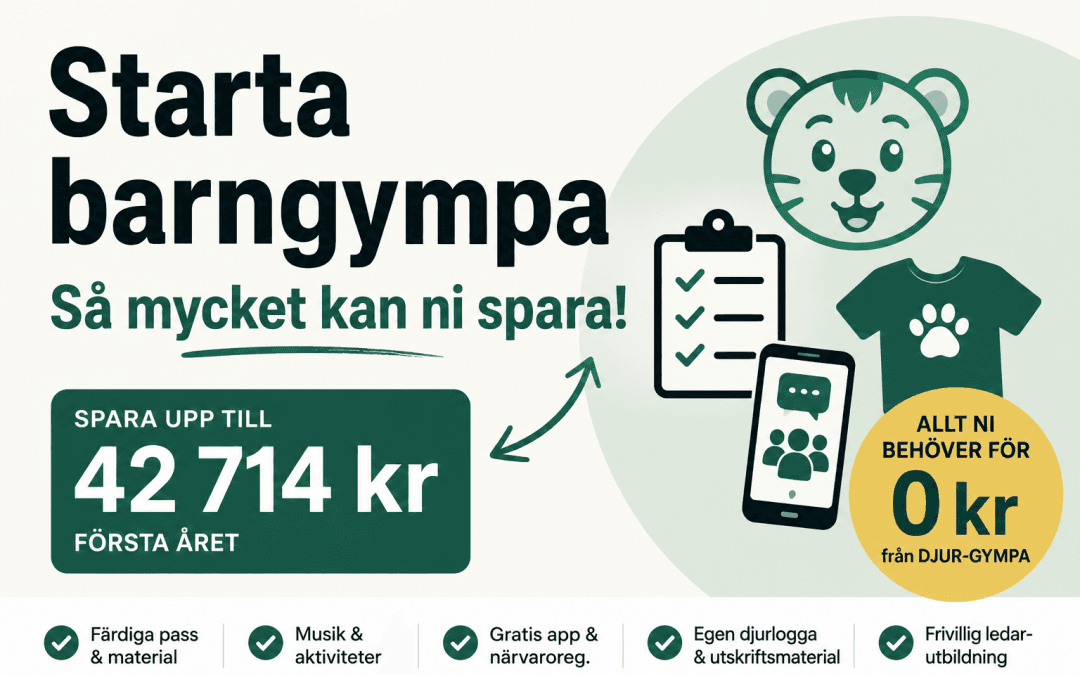 Starta barngympa – så mycket kan ni spara med DJUR-GYMPA